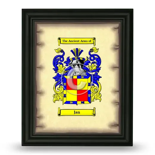 Jan Coat of Arms Framed - Black