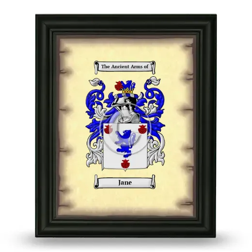 Jane Coat of Arms Framed - Black