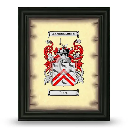 Janet Coat of Arms Framed - Black