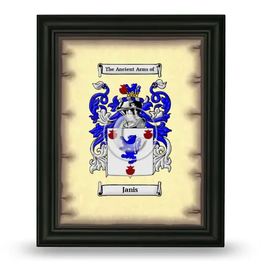 Janis Coat of Arms Framed - Black