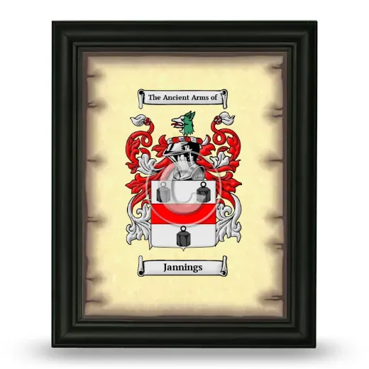 Jannings Coat of Arms Framed - Black