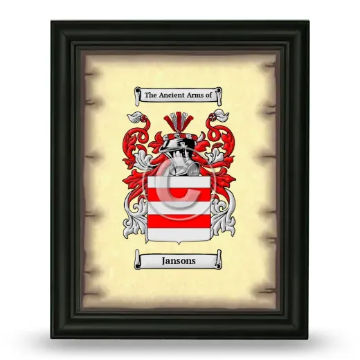 Jansons Coat of Arms Framed - Black