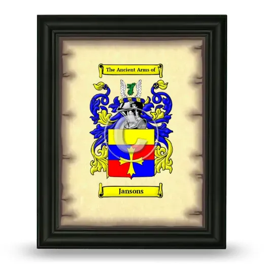 Jansons Coat of Arms Framed - Black