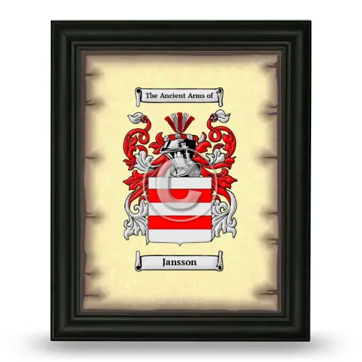 Jansson Coat of Arms Framed - Black
