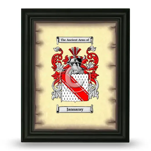 Januaray Coat of Arms Framed - Black