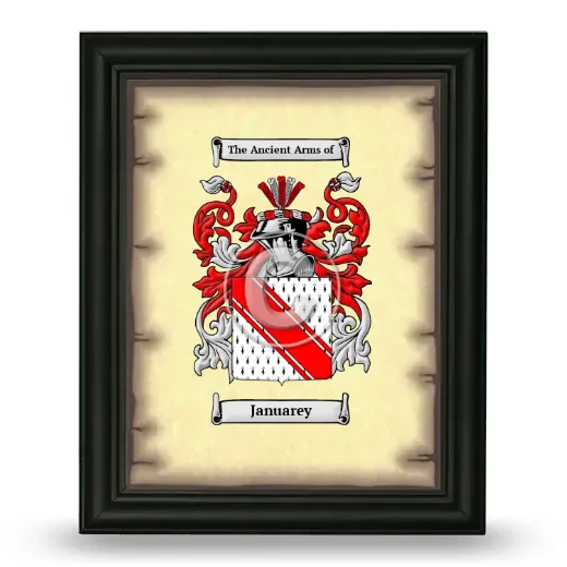 Januarey Coat of Arms Framed - Black