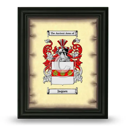 Jaques Coat of Arms Framed - Black