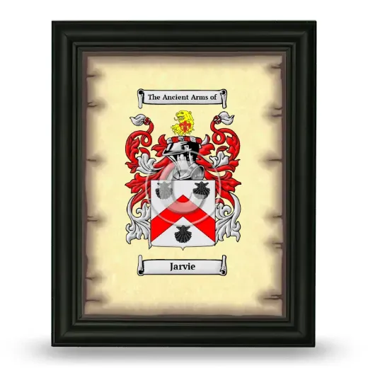 Jarvie Coat of Arms Framed - Black