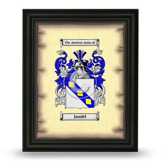 Jaudel Coat of Arms Framed - Black