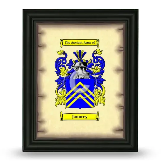 Jauncey Coat of Arms Framed - Black