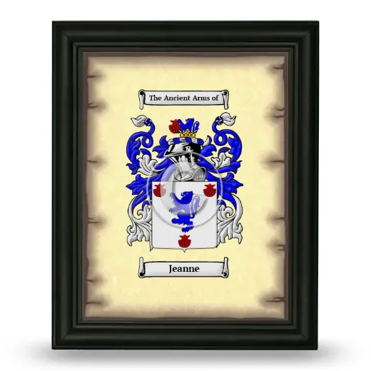 Jeanne Coat of Arms Framed - Black