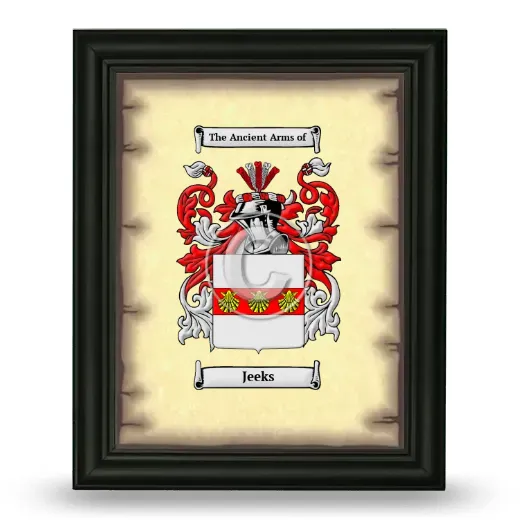 Jeeks Coat of Arms Framed - Black