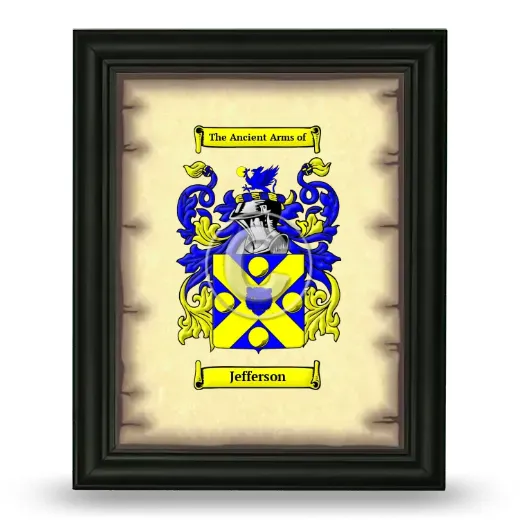 Jefferson Coat of Arms Framed - Black