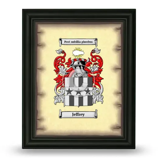 Jeffrey Coat of Arms Framed - Black