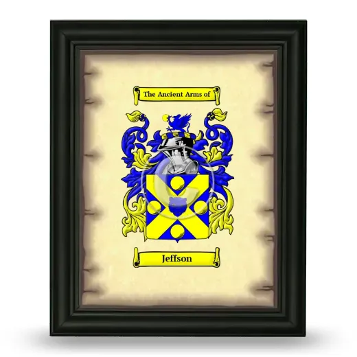 Jeffson Coat of Arms Framed - Black