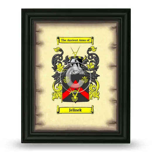 Jelinek Coat of Arms Framed - Black