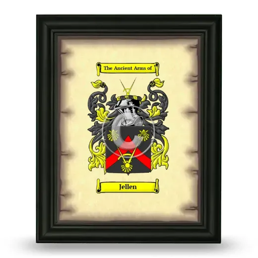 Jellen Coat of Arms Framed - Black