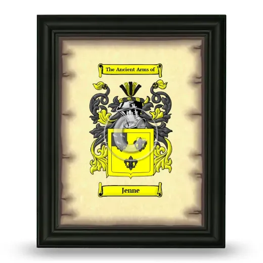 Jenne Coat of Arms Framed - Black