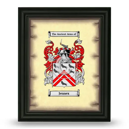 Jennex Coat of Arms Framed - Black