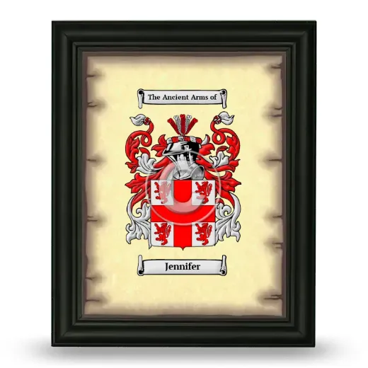 Jennifer Coat of Arms Framed - Black