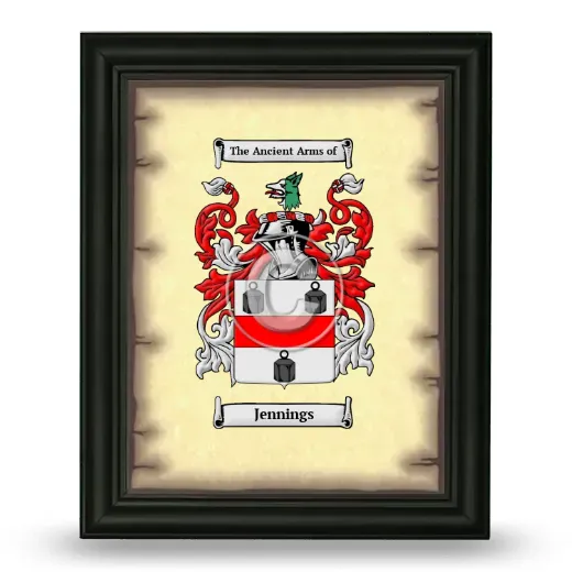 Jennings Coat of Arms Framed - Black
