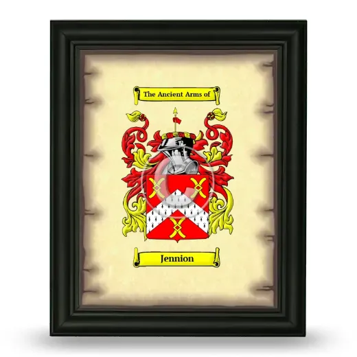 Jennion Coat of Arms Framed - Black