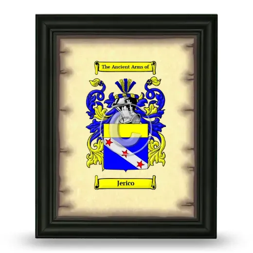 Jerico Coat of Arms Framed - Black