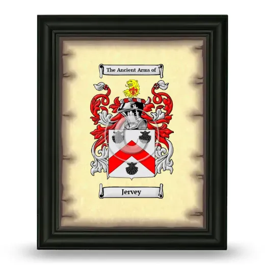 Jervey Coat of Arms Framed - Black