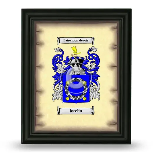 Jocelin Coat of Arms Framed - Black