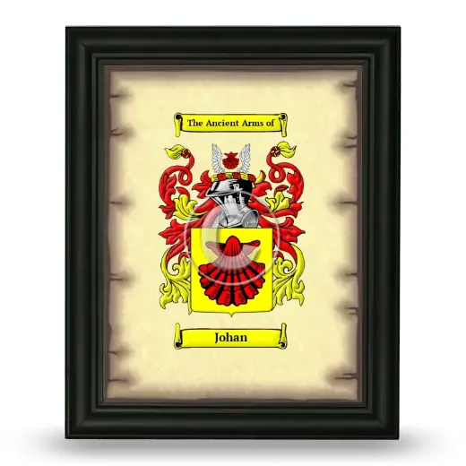 Johan Coat of Arms Framed - Black