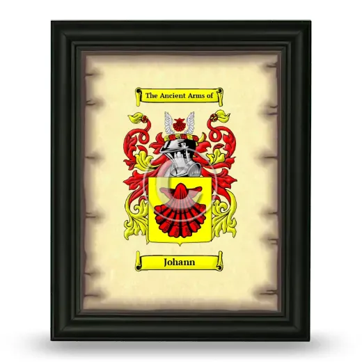 Johann Coat of Arms Framed - Black