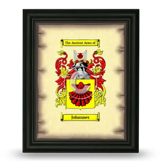 Johannes Coat of Arms Framed - Black