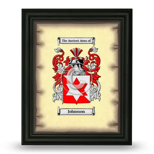 Johnsson Coat of Arms Framed - Black