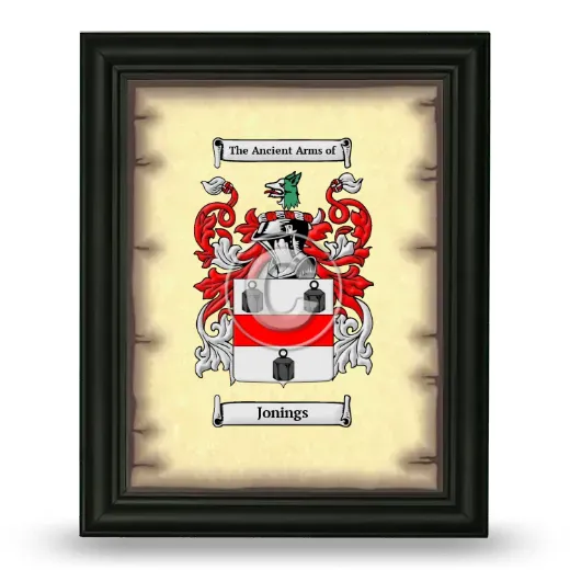 Jonings Coat of Arms Framed - Black