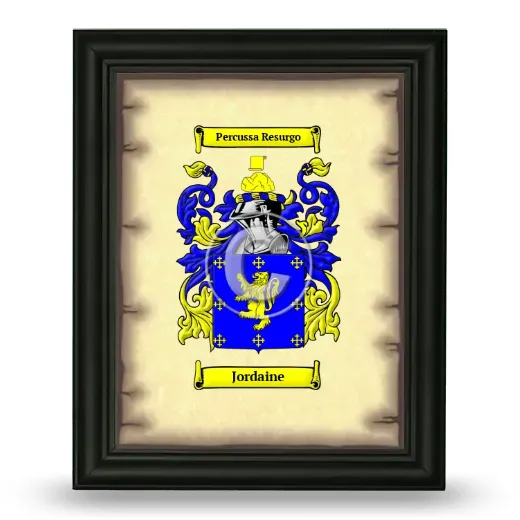 Jordaine Coat of Arms Framed - Black