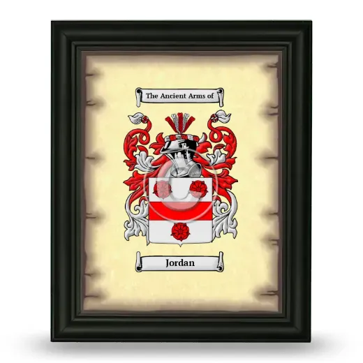 Jordan Coat of Arms Framed - Black