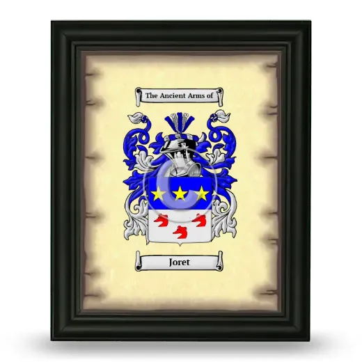 Joret Coat of Arms Framed - Black