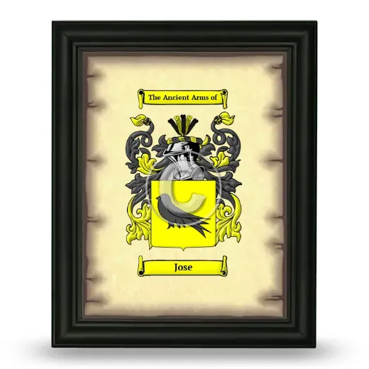 Jose Coat of Arms Framed - Black