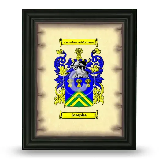 Josephe Coat of Arms Framed - Black
