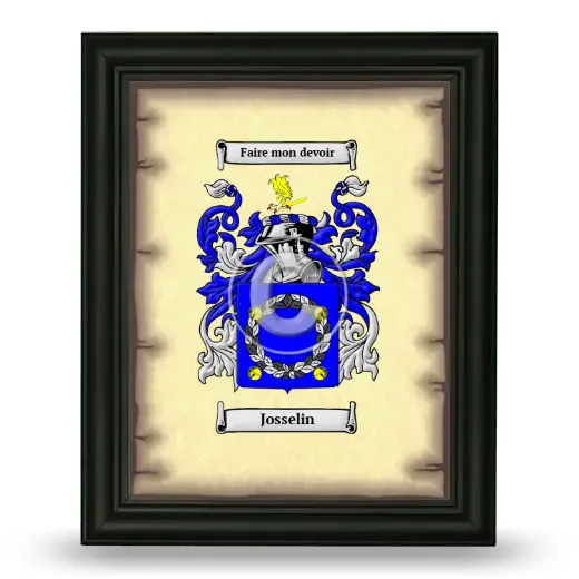 Josselin Coat of Arms Framed - Black