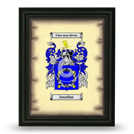 Josseline Coat of Arms Framed - Black