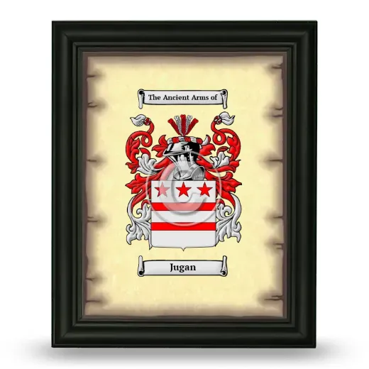Jugan Coat of Arms Framed - Black