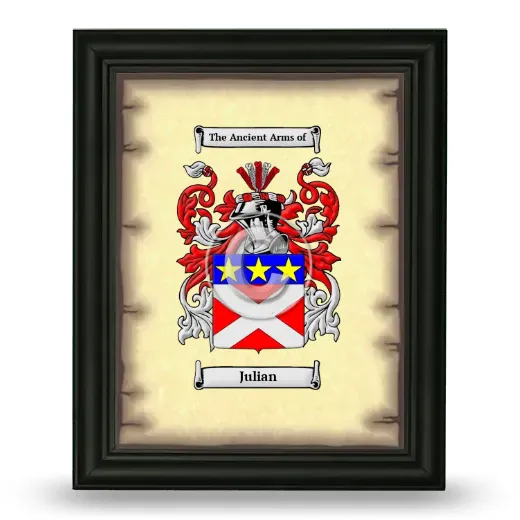 Julian Coat of Arms Framed - Black