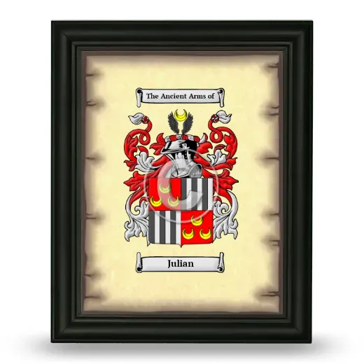 Julian Coat of Arms Framed - Black