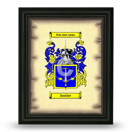 Justice Coat of Arms Framed - Black