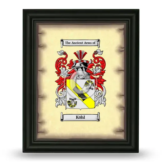 Köhl Coat of Arms Framed - Black