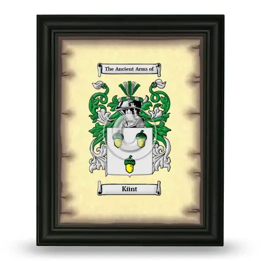 Künt Coat of Arms Framed - Black