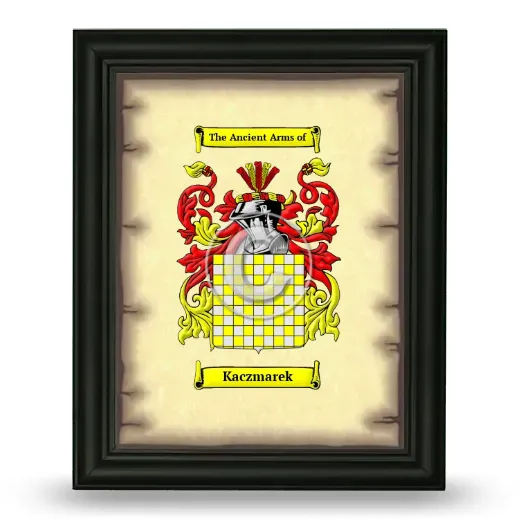 Kaczmarek Coat of Arms Framed - Black