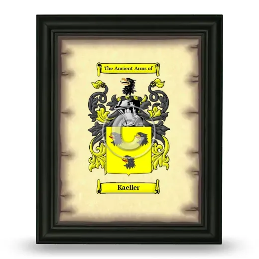 Kaeller Coat of Arms Framed - Black