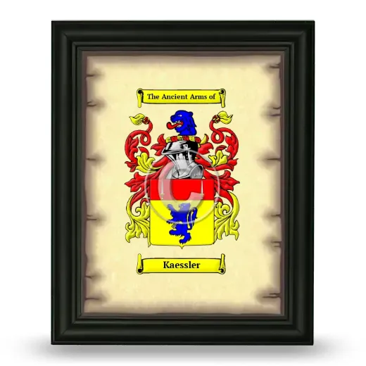 Kaessler Coat of Arms Framed - Black